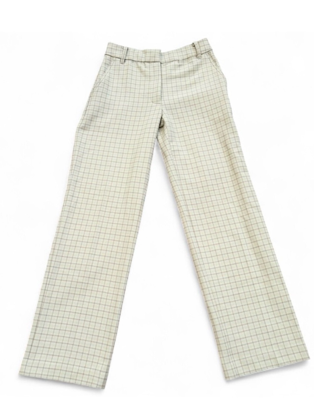 Aritzia Wilfred Plaid Tan Trousers Women's Size 2